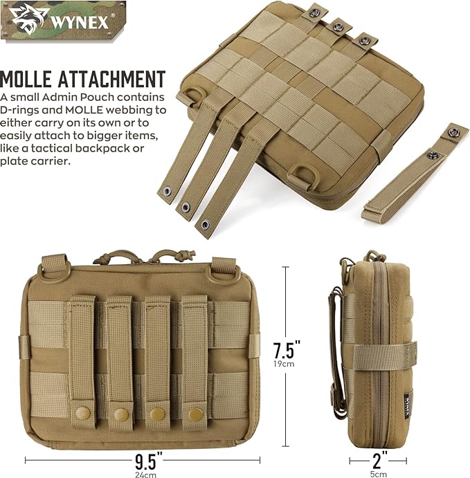 WYNEX MFH administração bolsa MOLLE, EDC médico EMT utilidade bolsa Desigh fixação capas 1000d nylon caminhadas cinto sacos impermeável