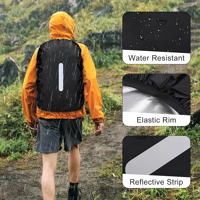 VMUTGA Funda Impermeable para Mochila, 30L-40L Cubre Mochila Lluvia con Banda Reflectante Funda Lluvia Mochilas Escolares Protector Lluvia Mochila Impermeable para Senderismo Camping Turismo Ciclismo