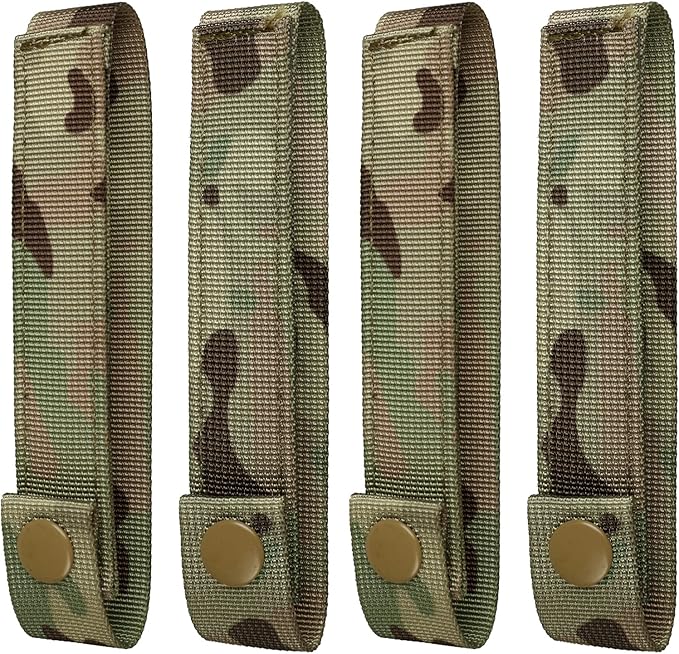 WYNEX Molle Strap 6 polegadas, tática Molle Strap Molle correia de fixação Snap Strap nylon polegar Snap Strap 4 pacotes, Preto, 6 inches