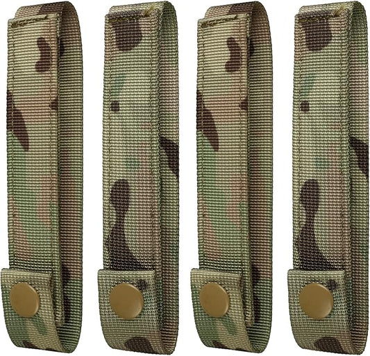 WYNEX Molle Strap 6 polegadas, tática Molle Strap Molle correia de fixação Snap Strap nylon polegar Snap Strap 4 pacotes, Preto, 6 inches