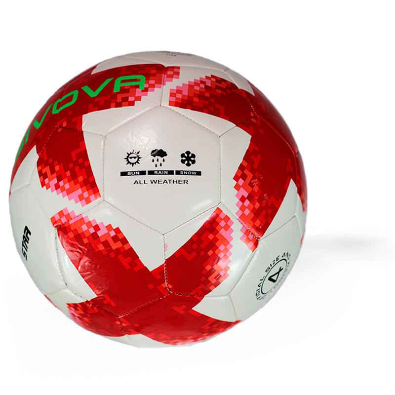 Bola de Futebol Academy Star Branco/Vermelho em PU (Poliuretano)