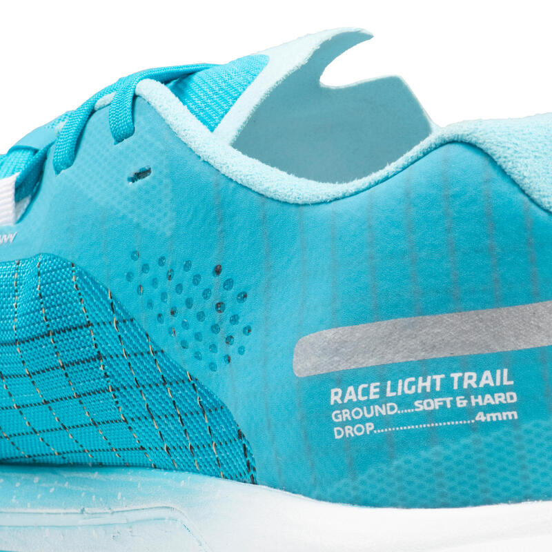 Calçado de Trail Running Mulher Race Light Azul-Celeste/Branco