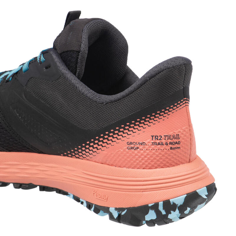 CALÇADO TRAIL RUNNING MULHER TR2 PRETO ROSA AZUL