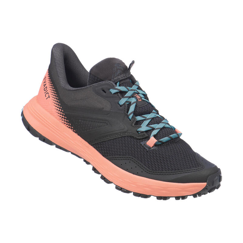 CALÇADO TRAIL RUNNING MULHER TR2 PRETO ROSA AZUL