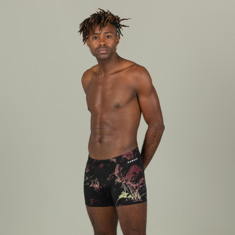 CALÇÕES DE BANHO NATAÇÃO BOXERS HOMEM FITI - AZUL BRANCO VERMELHO