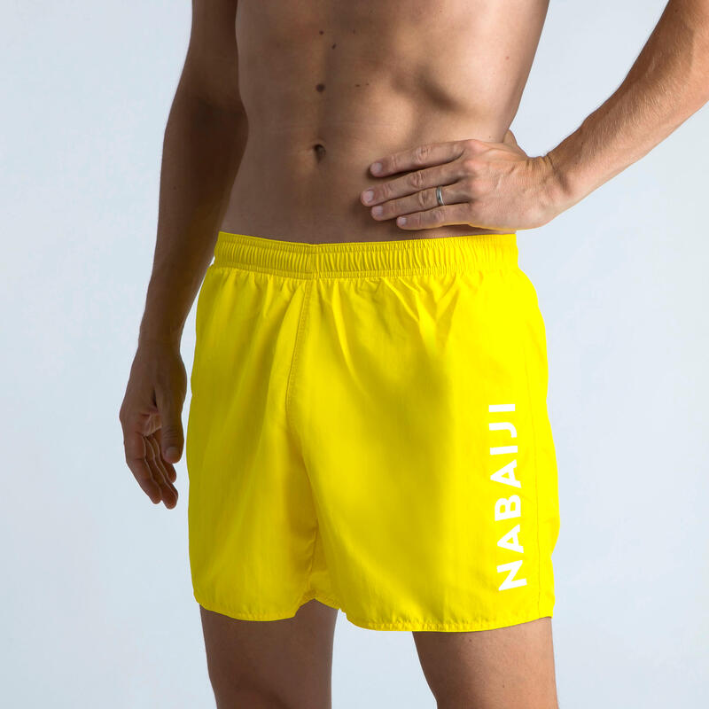 Calções de banho Natação - Swimshort 100 Basic - Homem Verde/Branco