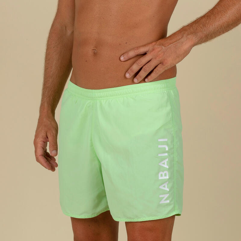 Calções de banho Natação - Swimshort 100 Basic - Homem Verde/Branco