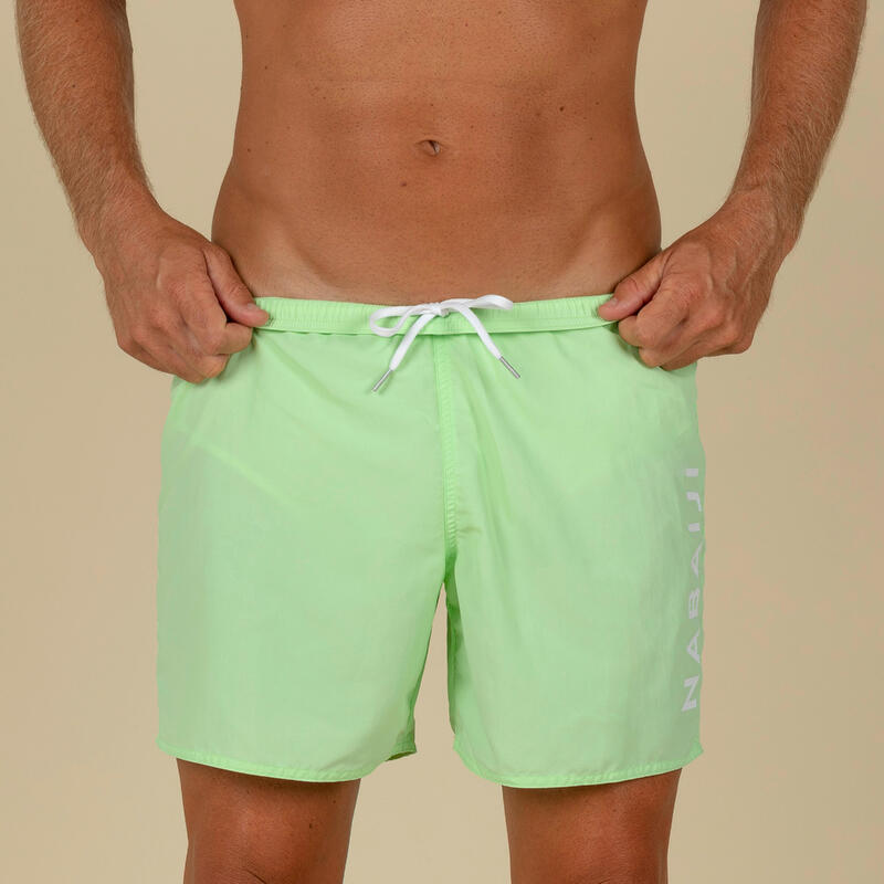 Calções de banho Natação - Swimshort 100 Basic - Homem Verde/Branco