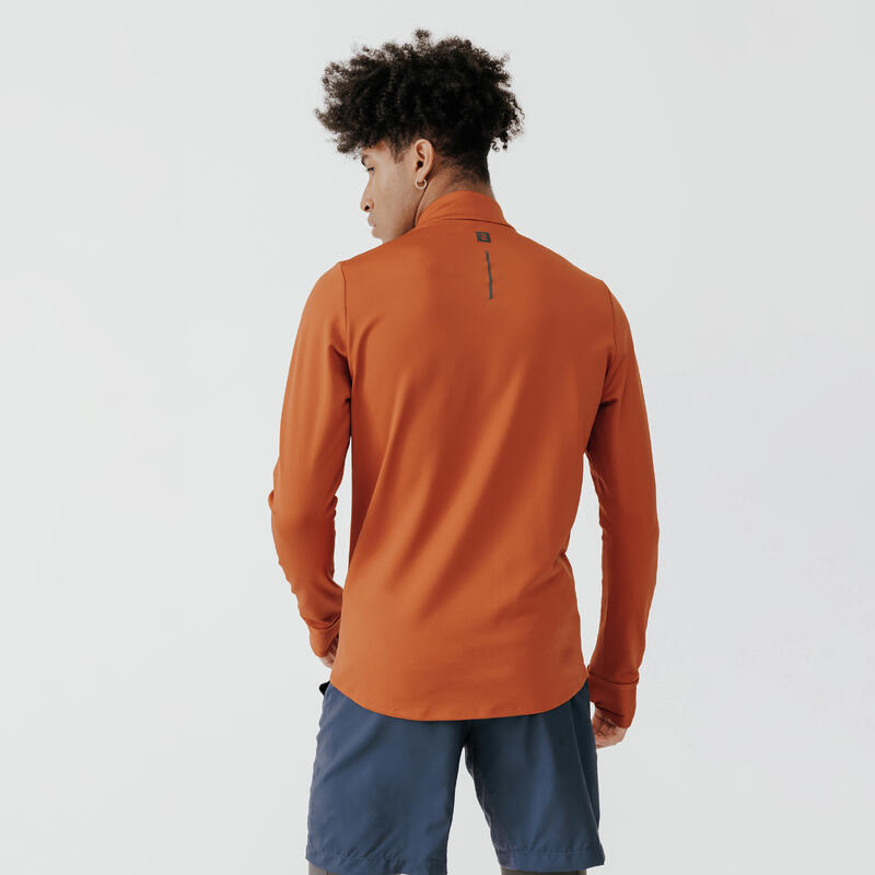 CAMISOLA DE CORRIDA HOMEM RUN WARM LARANJA