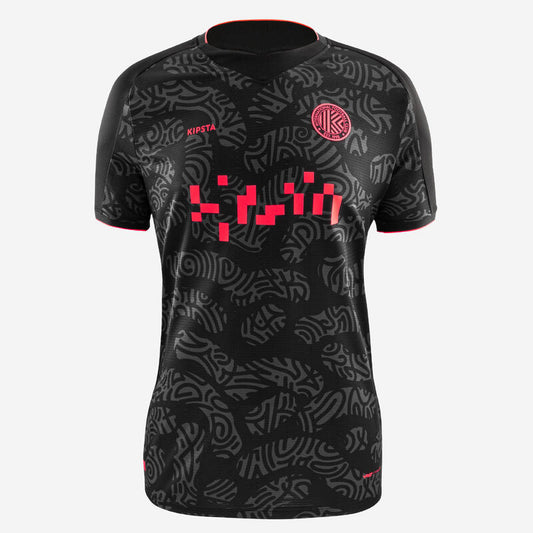 CAMISOLA DE MANGA CURTA FUTEBOL VIRALTO II PRETO/CINZENTO/ROSA