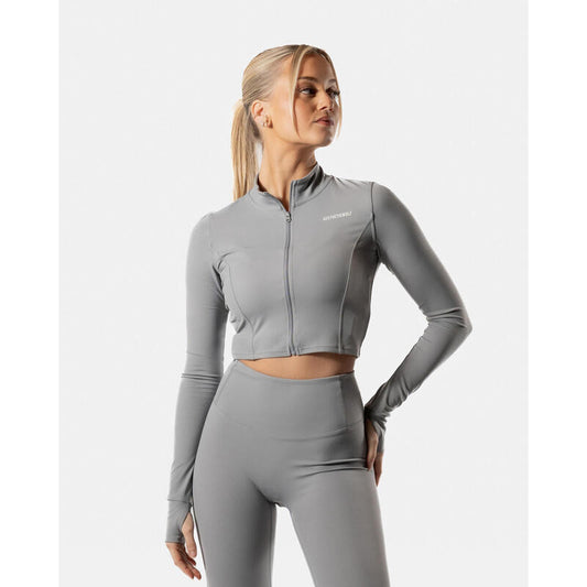 Casaco LuxForm Zip Fitness Mulheres Cinza - AW Active