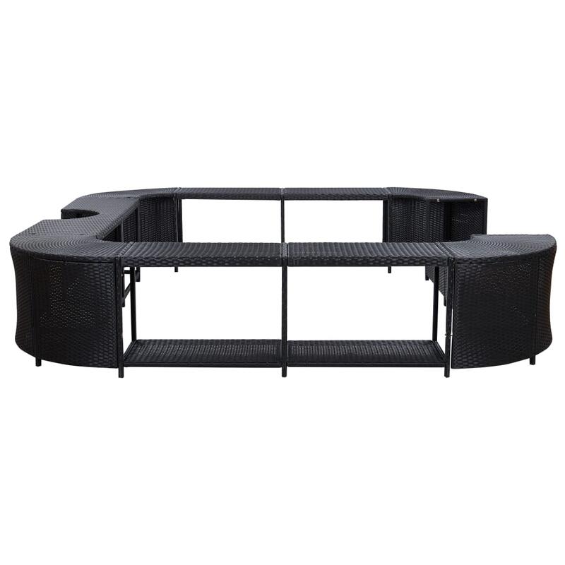 Contorno de spa quadrado 268 x 268 x 55 cm vime PE preto vidaXL