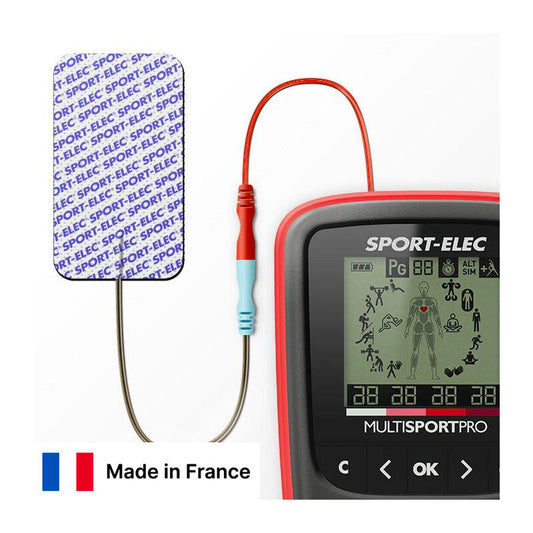 ELECTRO-ESTIMULADOR MUSCULAR MULTISPORTPRO 14 PROGRAMAS 2mm CONEXÕES SPORT-ELEC