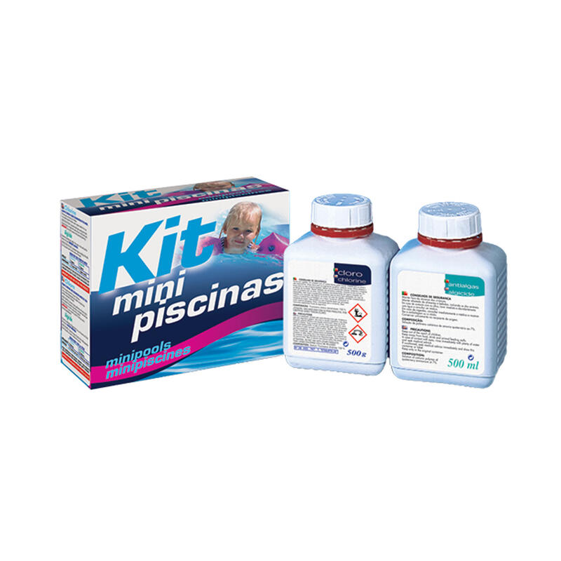 Kit Mini Piscinas: 500g Cloro (granulado) , 500ml Antialgas (líquido)