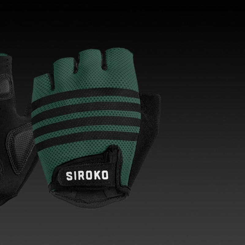 Luvas Ciclismo SIROKO Aero Dark Green Verde Tropa Homem e mulher