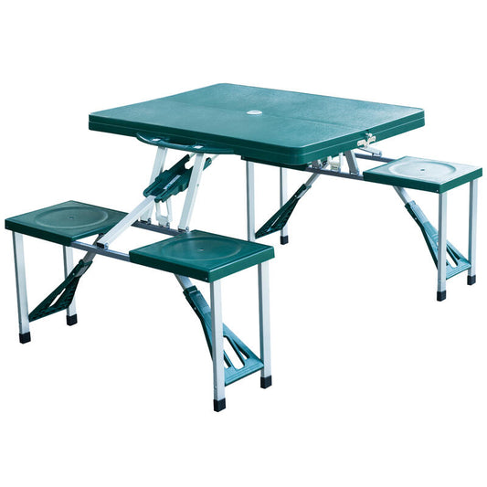 Mesa de Acampamento Dobrável 84,5x64,5x66cm Verde Outsunny