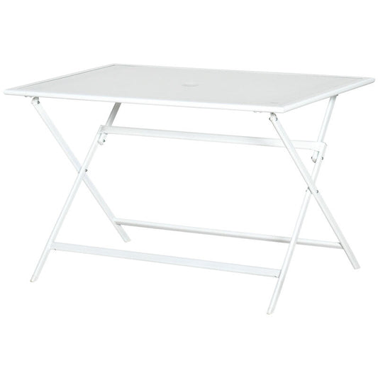 Mesa de Exterior Dobrável 110x70x70 cm Branco Outsunny