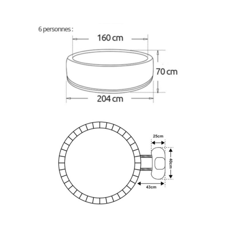 Netspa Montana jacuzzi insuflável para 6 pessoas incluindo acessórios