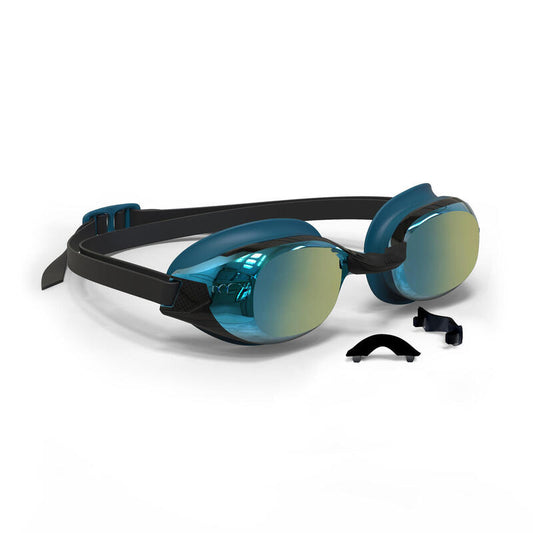 ÓCULOS DE NATAÇÃO BFIT LENTES ESPELHADAS - AZUL / PRETO