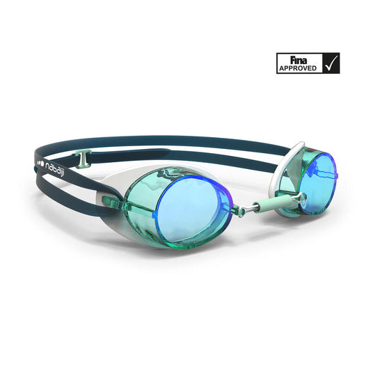 ÓCULOS DE NATAÇÃO SUECOS LENTES COLORIDAS ESPELHADAS AZUL TURQUESA (CONJUNTO)