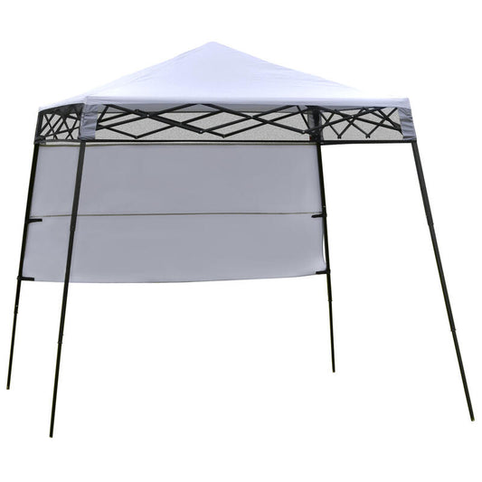 Outsunny Toldo Dobrável com Proteção UV Altura Ajustável 220x220x208 cm Branco