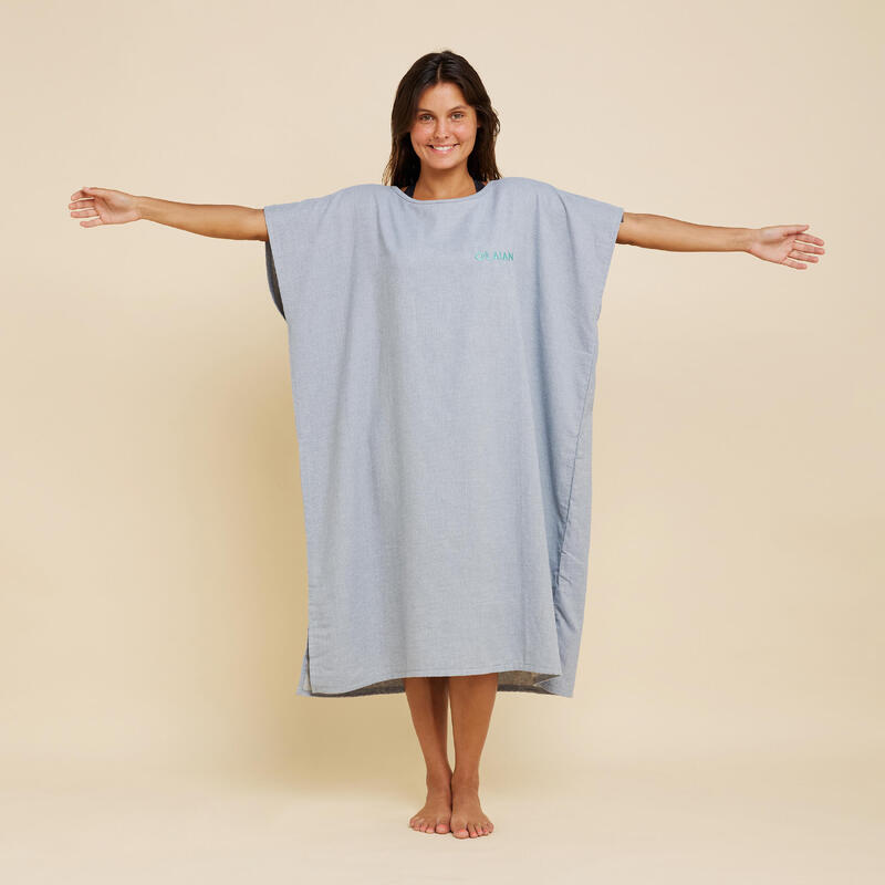 Poncho de Surf 100 Adulto Cinza mesclado