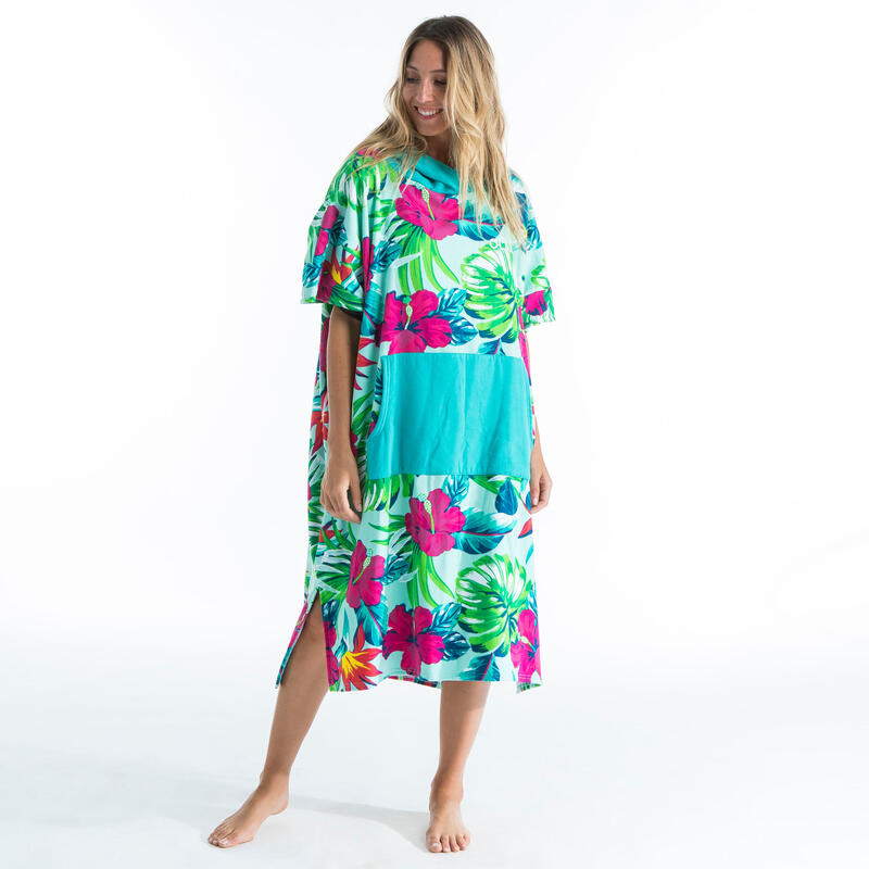 Poncho de Surf 500 Adulto Estampado Peixe