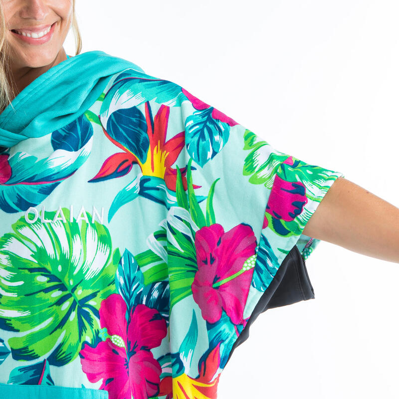 Poncho de Surf 500 Adulto Estampado Peixe