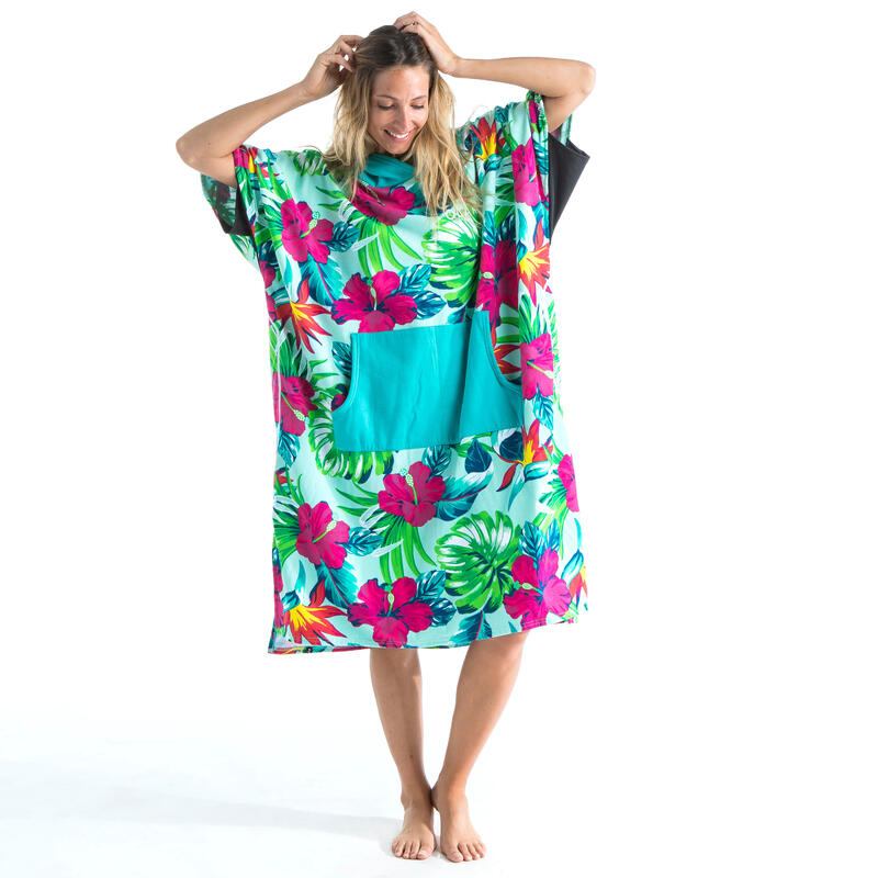 Poncho de Surf 500 Adulto Estampado Peixe