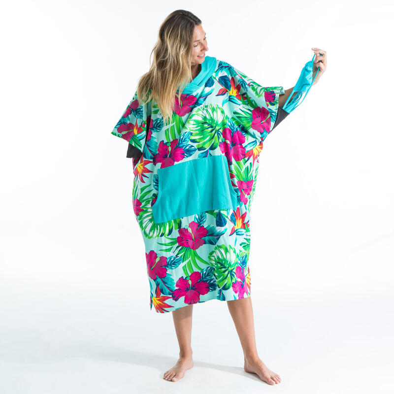 Poncho de Surf 500 Adulto Estampado Peixe