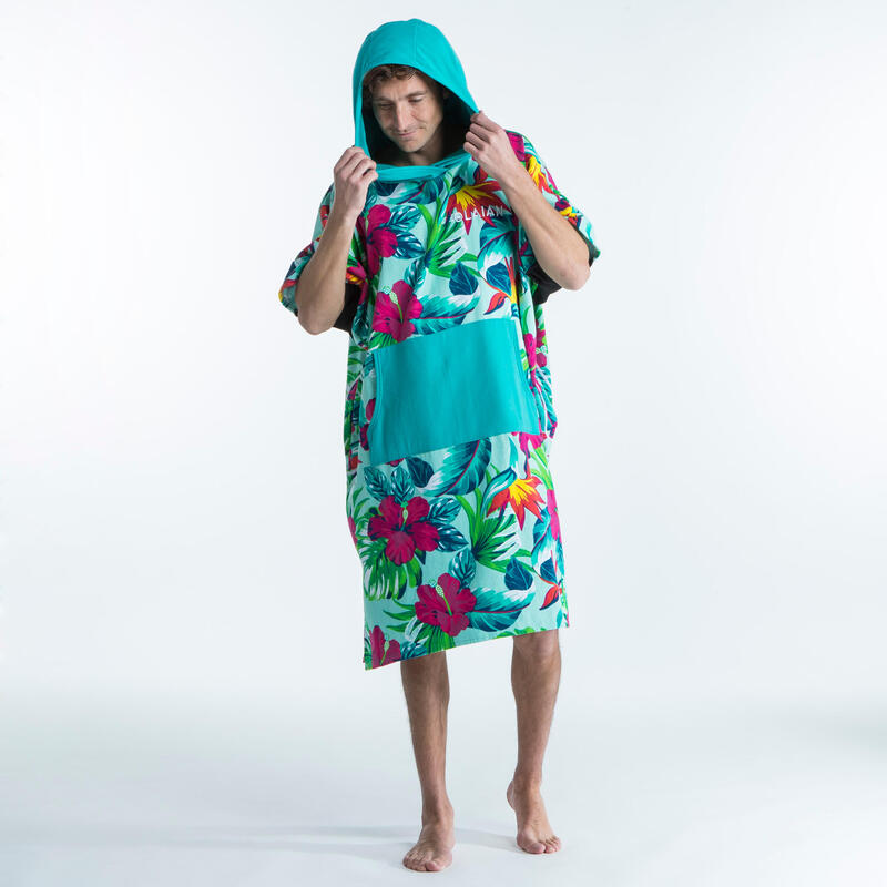 Poncho de Surf 500 Adulto Estampado Peixe