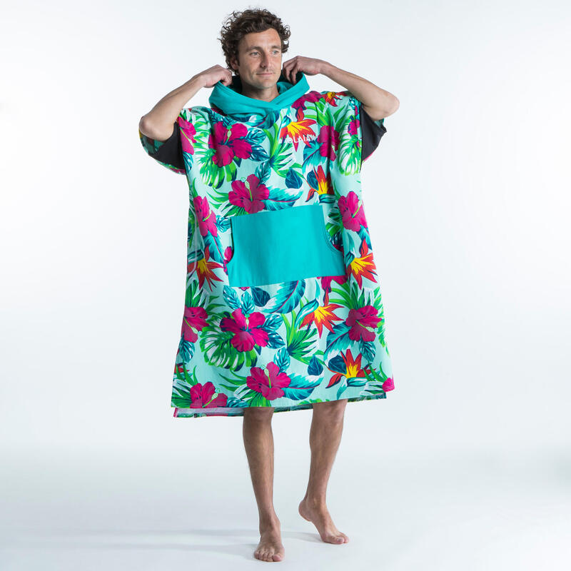 Poncho de Surf 500 Adulto Estampado Peixe