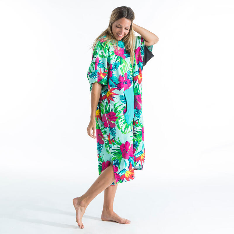 Poncho de Surf 500 Adulto Estampado Peixe