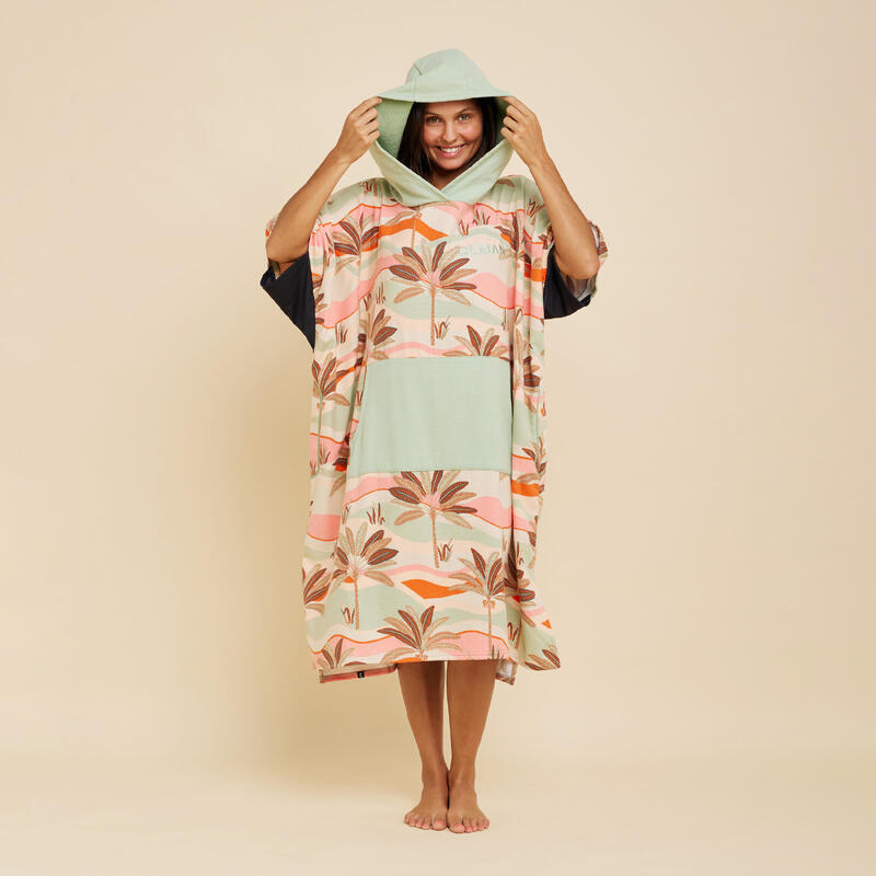 Poncho de Surf 500 Adulto Estampado Peixe