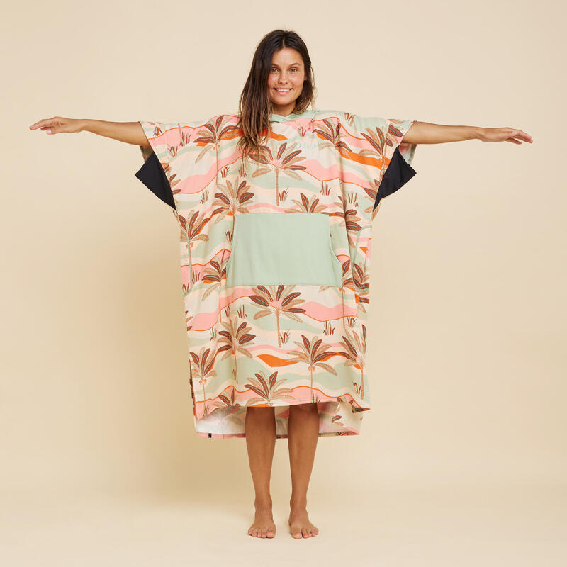 Poncho de Surf 500 Adulto Estampado Peixe