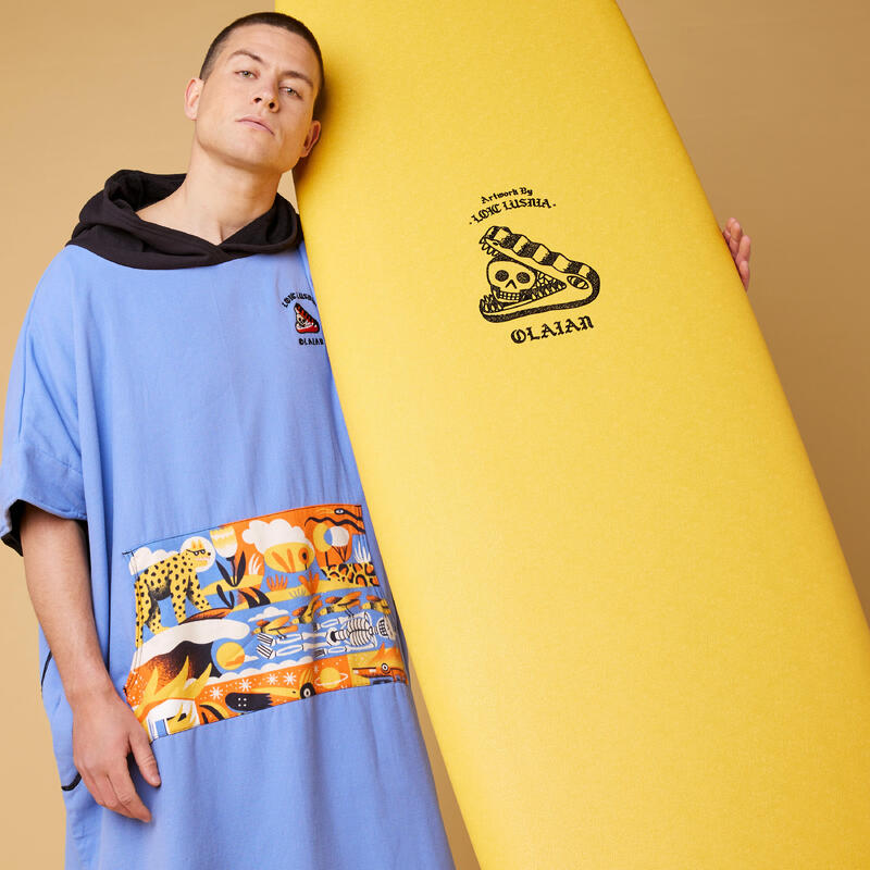 Poncho de Surf 500 Adulto Estampado Peixe