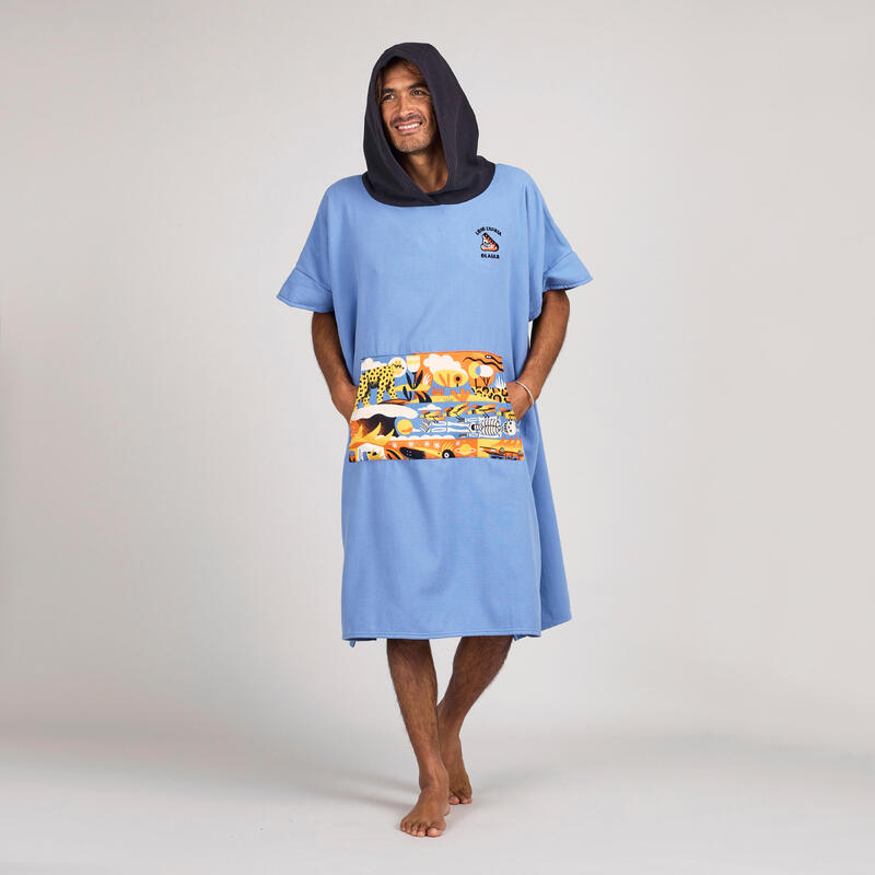 Poncho de Surf 500 Adulto Estampado Peixe