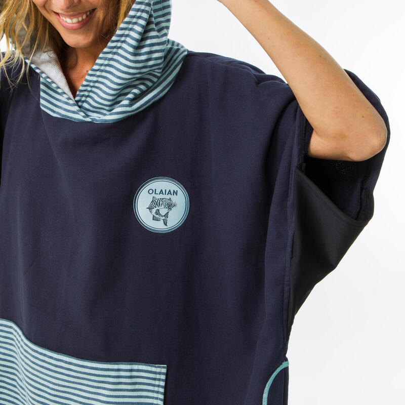 Poncho de Surf 500 Adulto Estampado Peixe