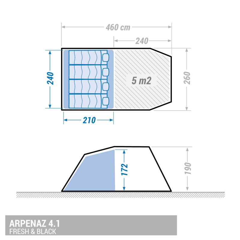 QUARTO E CHÃO DE TENDA - PEÇA SOBRESSELENTE PARA TENDA ARPENAZ 4.1 FRESH&BLACK