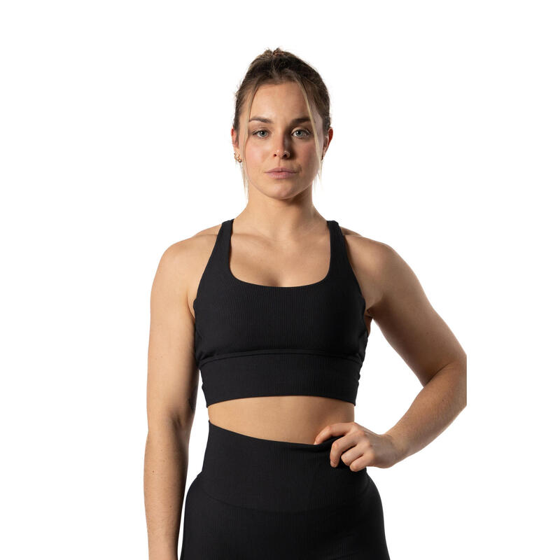 Soutien Desportivo Com Nervuras v2 Fitness Preto