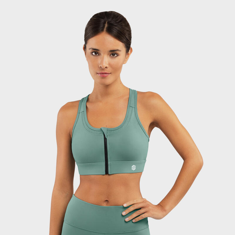 Soutien - Suporte Elevado Fitness SIROKO Squat Green Verde Cinza Mulher