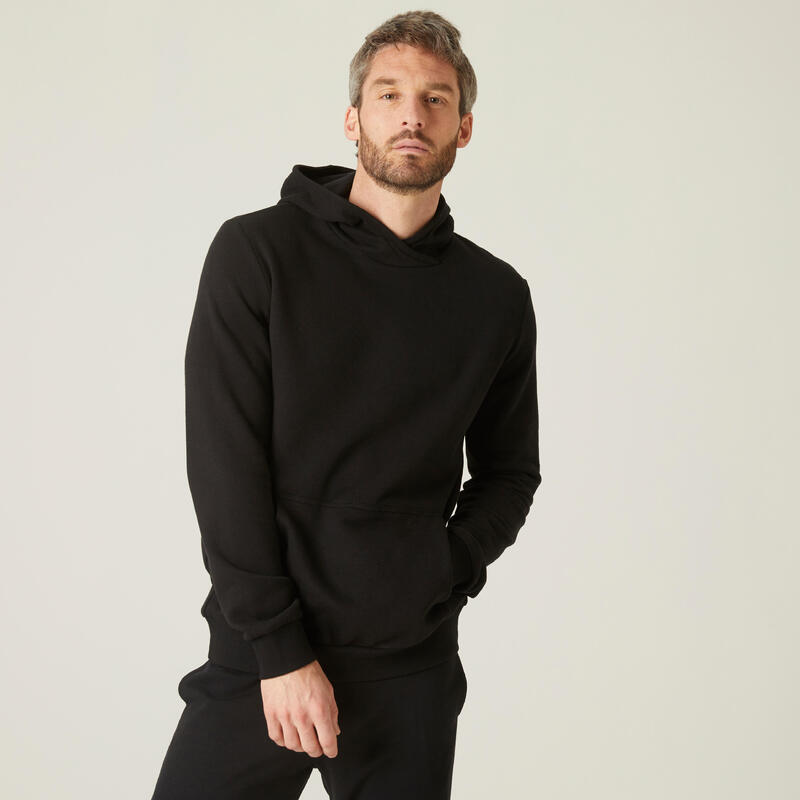 Sweatshirt com Capuz Fitness Homem 100 Preto