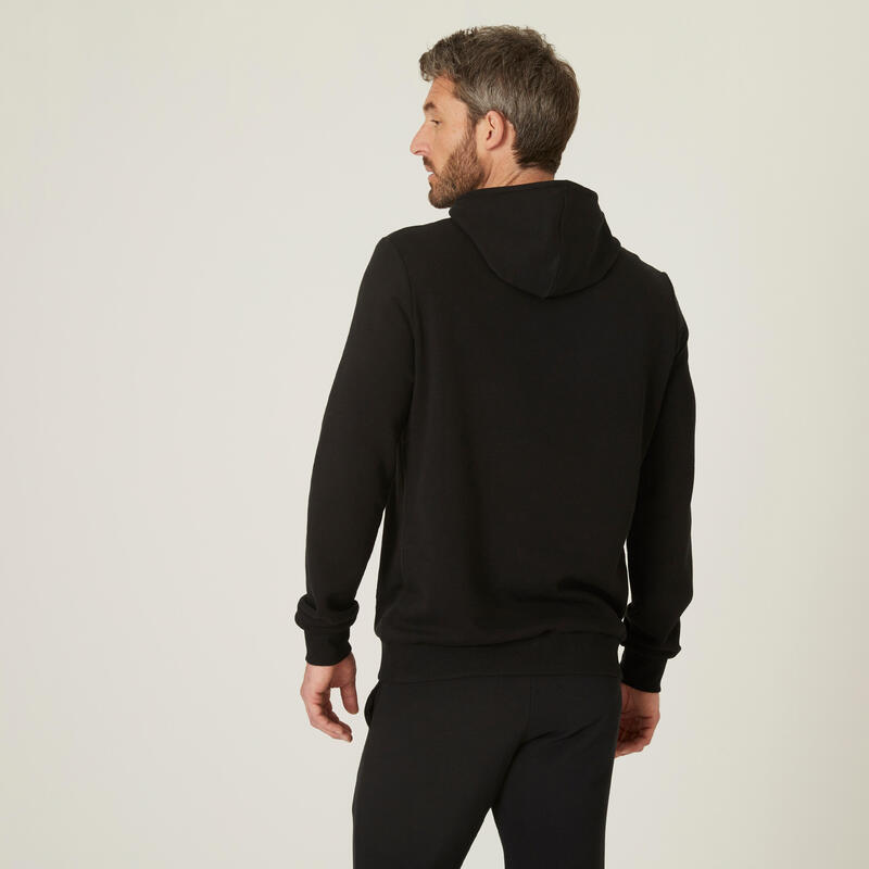 Sweatshirt com Capuz Fitness Homem 100 Preto