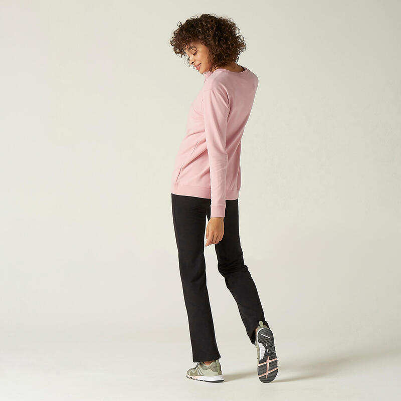 Sweatshirt de Fitness Mulher 100 Rosa