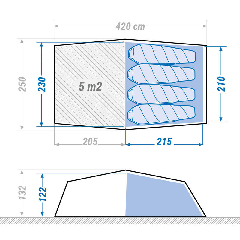 Tenda Túnel de Trekking - MT900 Ultralight - 4 pessoas