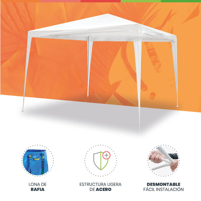 Toldo removível SmartSun  Blanque-Cies 3x3m para campismo / praia