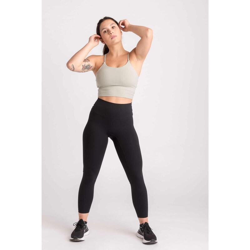 Varsity Crop-Top T-Shirt Fitness - Mulher - Preto